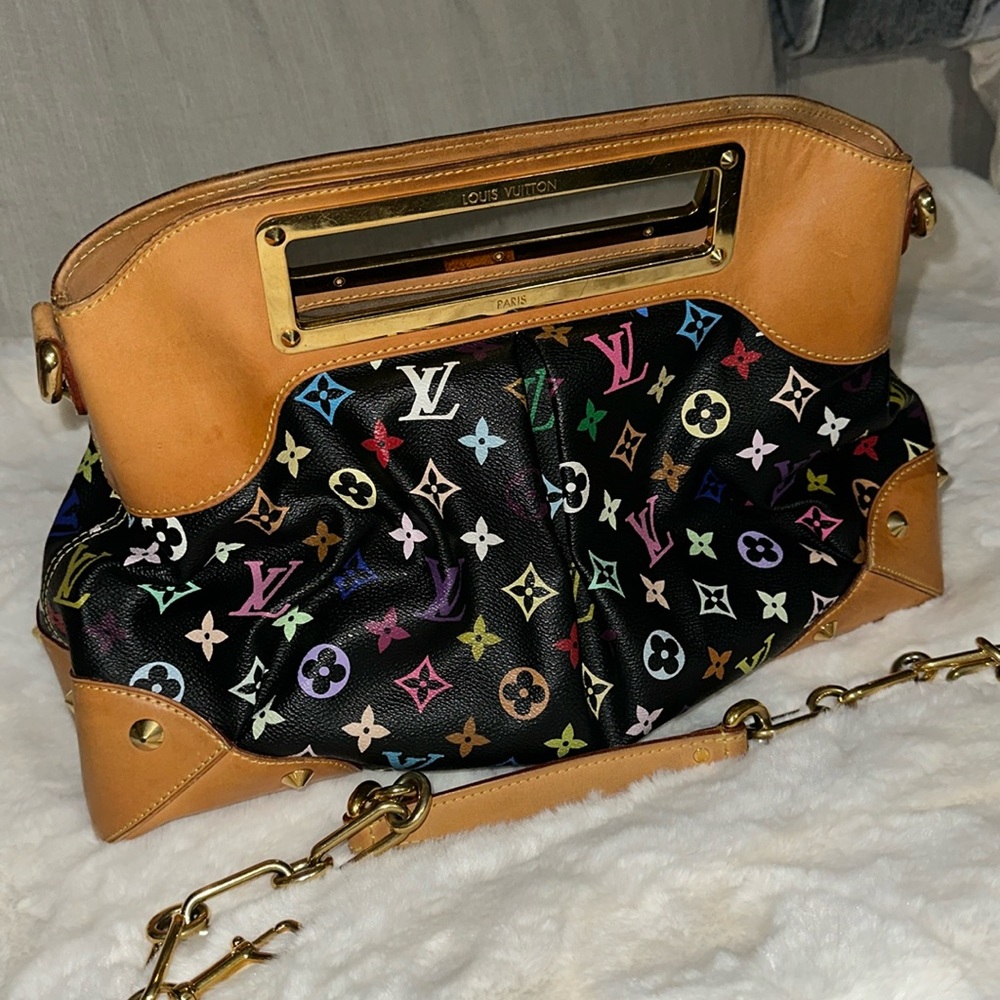 Louis Vuitton Multi-Color Leather Logo And Gold Hardware Judy Bag Size M